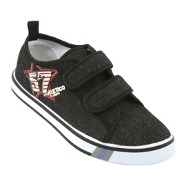 Baskets velcro jean Atletico le noir 1