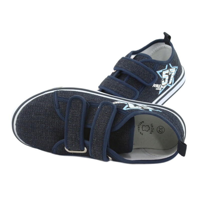 Baskets velcro jean Atletico bleu marine 6