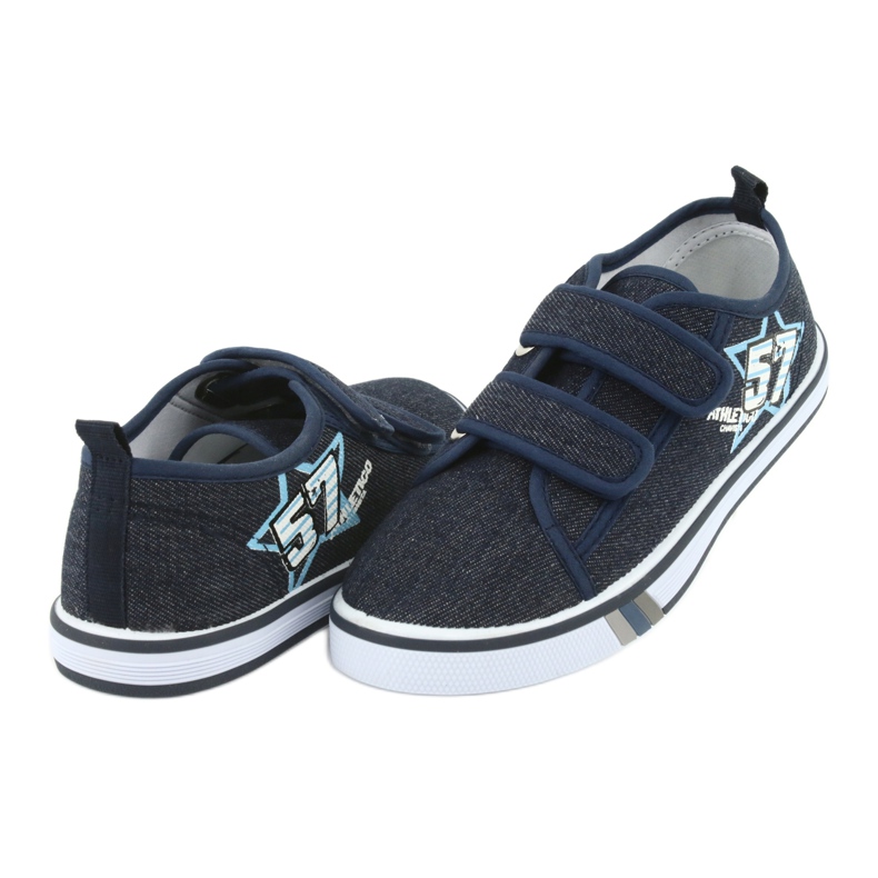 Baskets velcro jean Atletico bleu marine 4