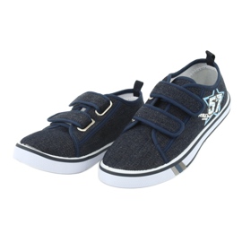 Baskets velcro jean Atletico bleu marin 3
