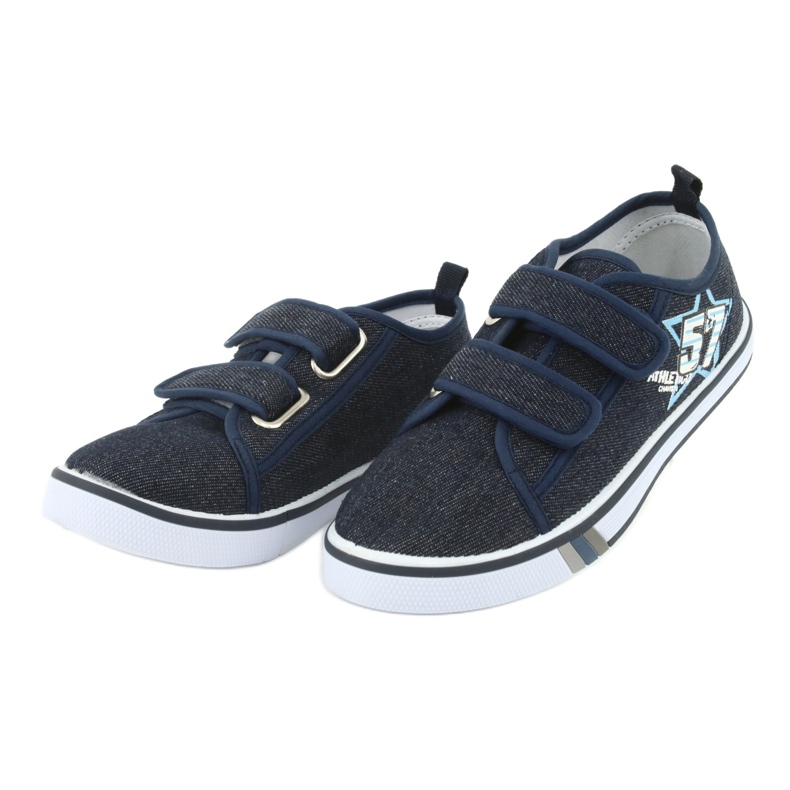 Baskets velcro jean Atletico bleu marine 3