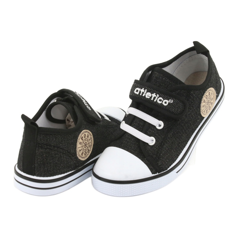 Baskets avec insert en cuir Atletico BSM029 le noir 4