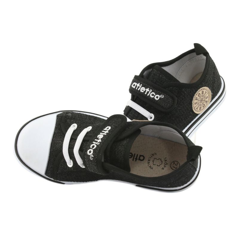 Baskets avec insert en cuir Atletico BSM029 le noir 6