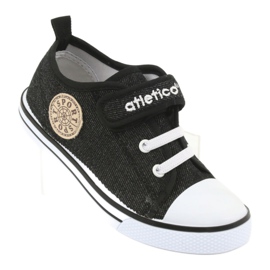 Baskets avec insert en cuir Atletico BSM029 le noir 1