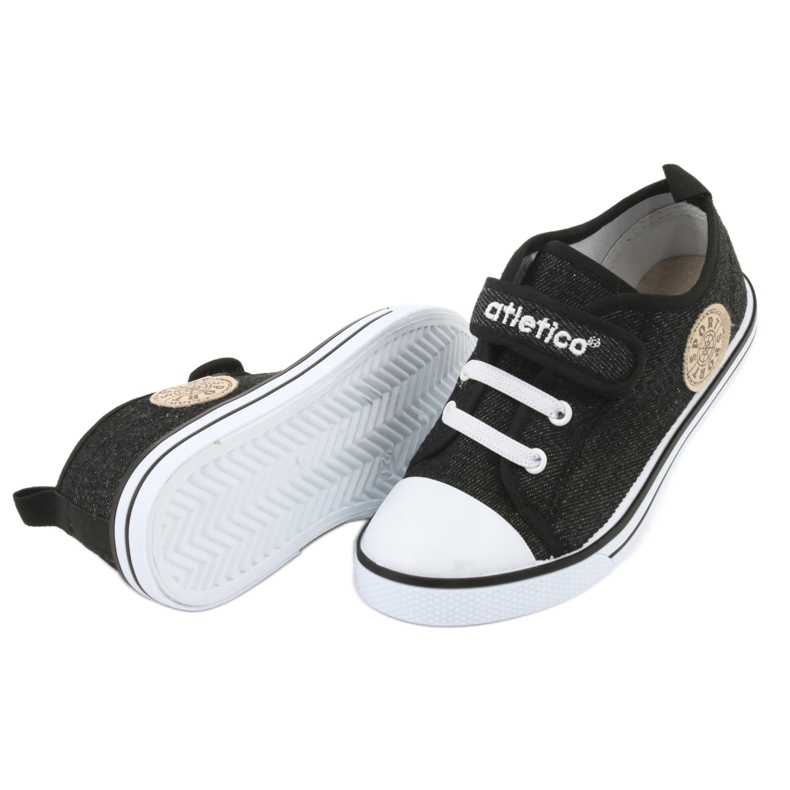 Baskets avec insert en cuir Atletico BSM029 le noir 5