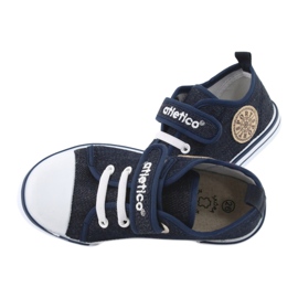 Baskets avec insert en cuir Atletico BSM029 bleu marin 6