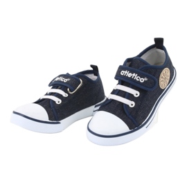 Baskets avec insert en cuir Atletico BSM029 bleu marin 3