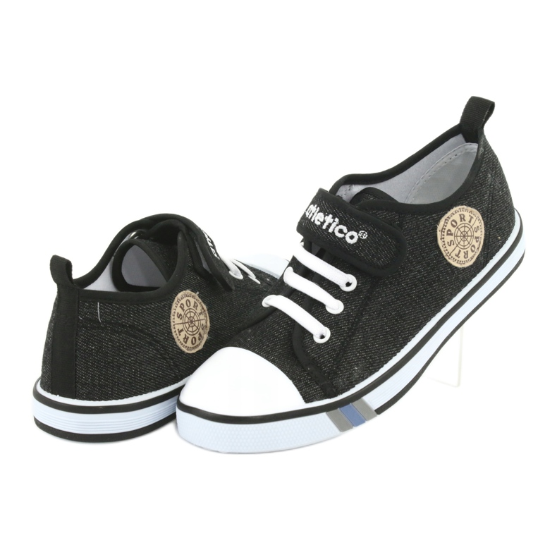 Baskets avec insert en cuir Atletico BSM029 le noir 4