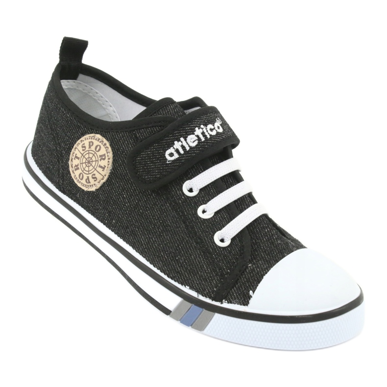 Baskets avec insert en cuir Atletico BSM029 noir 1