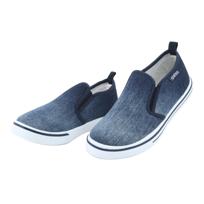 Baskets slip-on enfant ATLETICO BAM060 en jean bleu 2