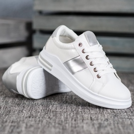SHELOVET Chaussures de sport à lacets blanc 2