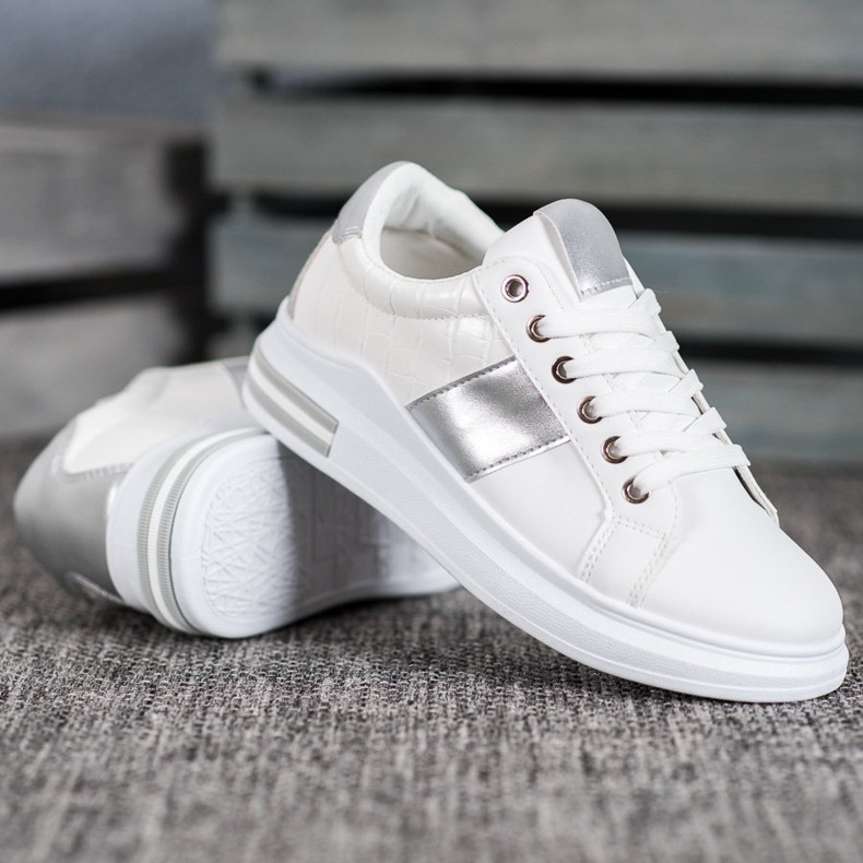 SHELOVET Chaussures de sport à lacets blanc 2