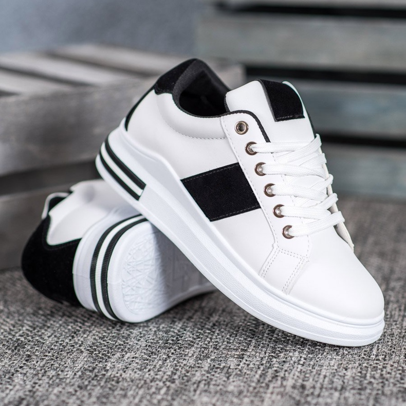 SHELOVET Chaussures de sport à lacets blanc 1