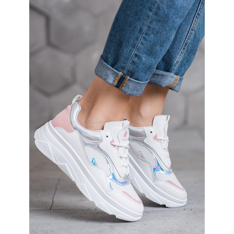 SHELOVET Baskets blanches à la mode multicolore 1