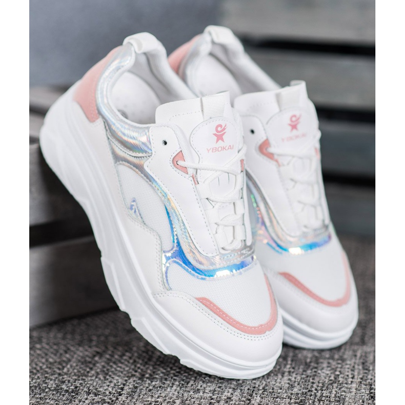 SHELOVET Baskets blanches à la mode multicolore 2