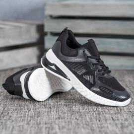 Ideal Shoes Chaussures nouées avec maille noir jaune 2