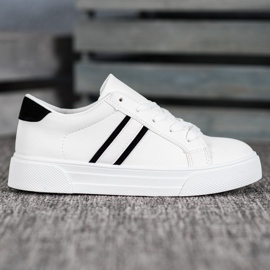 SHELOVET Chaussures de sport en cuir écologique blanche 1