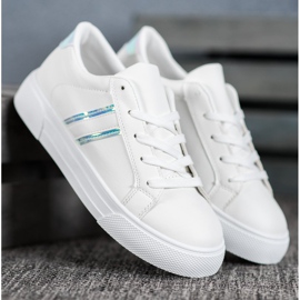 SHELOVET Chaussures de sport en cuir écologique blanc 1