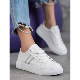 SHELOVET Chaussures de sport en cuir écologique blanche 2