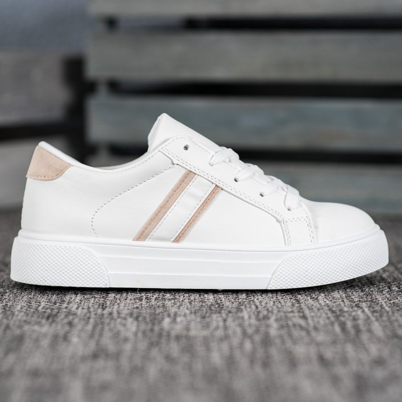 SHELOVET Chaussures de sport en cuir écologique blanche 2