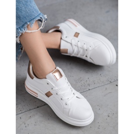 SHELOVET Chaussures de sport avec inserts dorés blanc 1