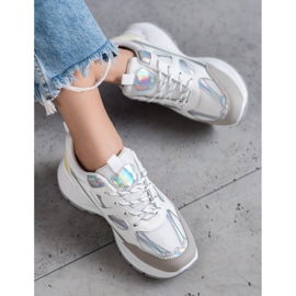 SHELOVET Baskets confortables avec maille blanche multicolore 3
