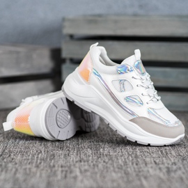 SHELOVET Baskets confortables avec maille blanche multicolore 4