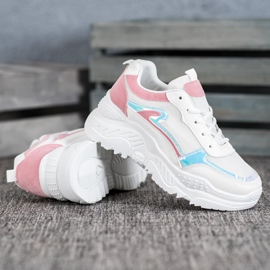 SHELOVET Baskets blanches à effet holo multicolore 2