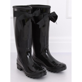 Galoches femme noires 812-10 Noir le noir jaune 1