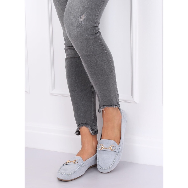 Mocassins en daim bleu 77-192 Bleu 1
