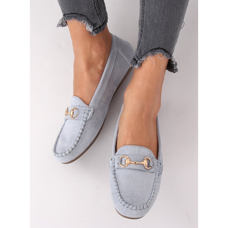 Mocassins en daim bleu 77-192 Bleu 2