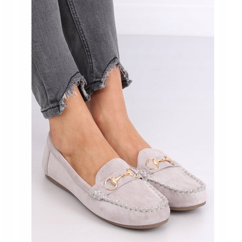 Mocassins en daim gris 77-192 Gris 1