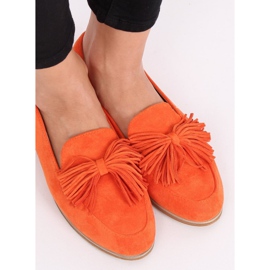 Mocassins femme orange à franges T357P Orange 2