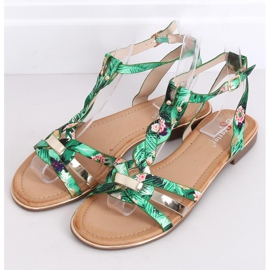 Sandales vertes pour femmes JH128P Flower Green 1