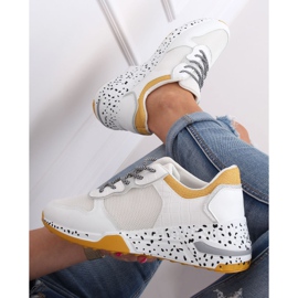 Blanc YL-22 Jaune chaussures de sport blanche 4