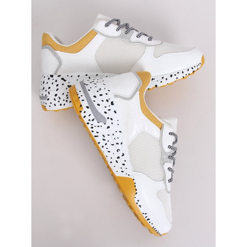 Blanc YL-22 Jaune chaussures de sport blanche 1