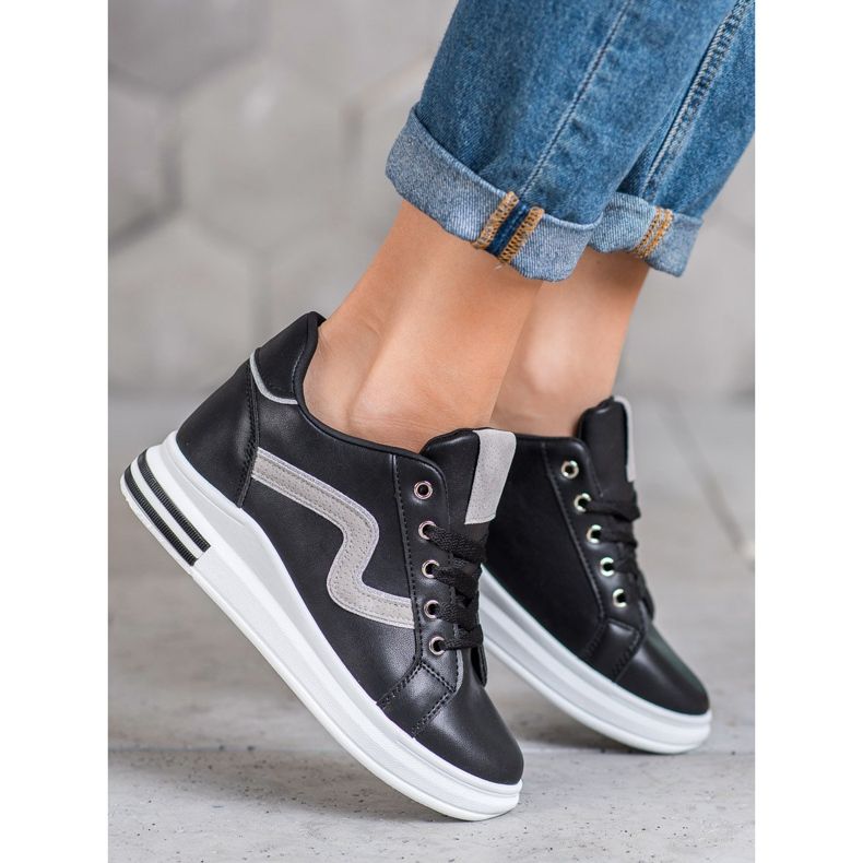 SHELOVET Chaussures de sport avec un coin caché noir 2