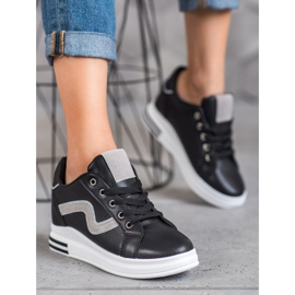 SHELOVET Chaussures de sport avec un coin caché le noir 1 SHELOVET Chaussures de sport avec un coin caché le noir 1