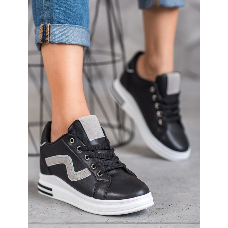 SHELOVET Chaussures de sport avec un coin caché le noir 1 SHELOVET Chaussures de sport avec un coin caché le noir 1