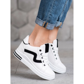 SHELOVET Chaussures de sport avec un coin caché blanc noir 2
