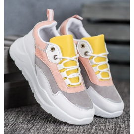 SHELOVET Baskets sur la plate-forme blanc multicolore 2