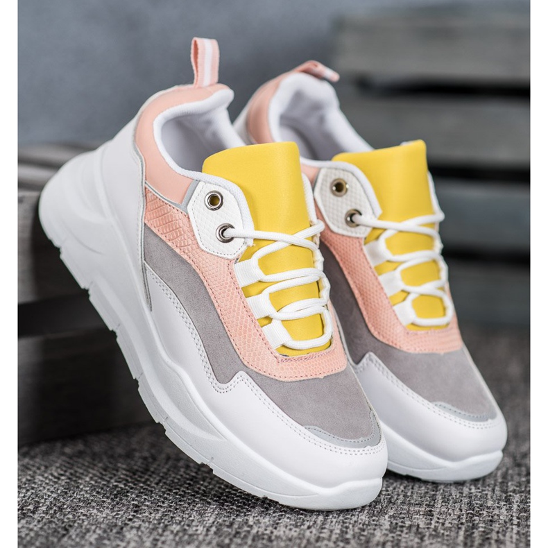 SHELOVET Baskets sur la plate-forme blanche multicolore 2