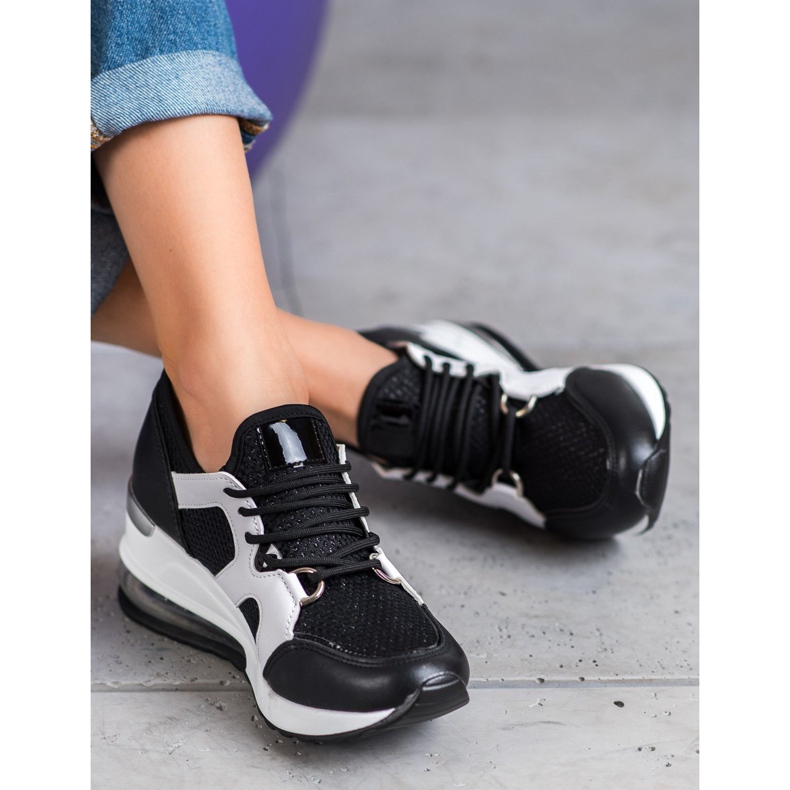 Weide Chaussures de sport noires à paillettes le noir 2