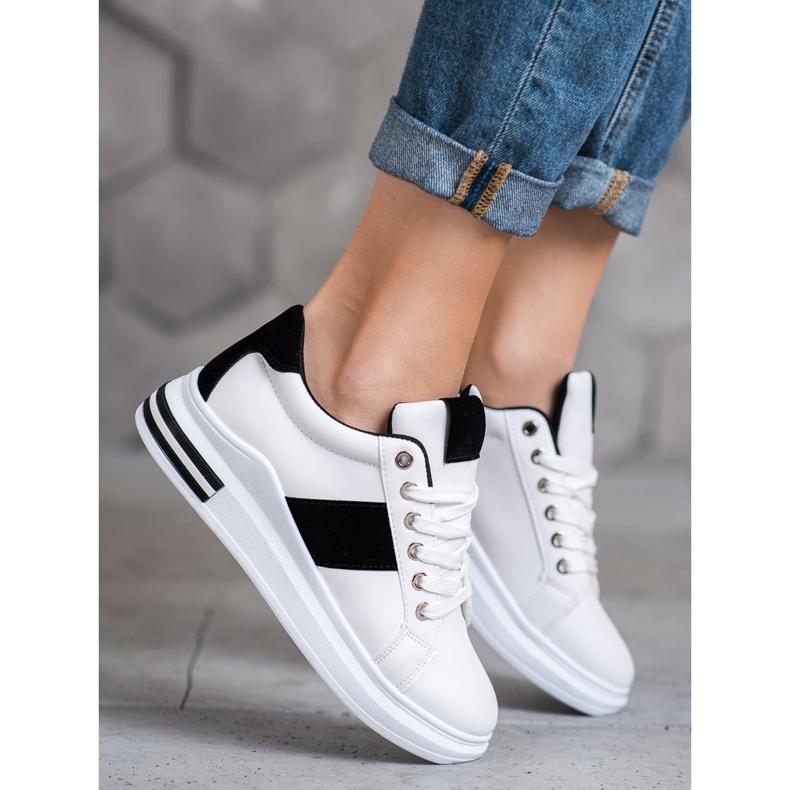 Weide Chaussures de sport avec empiècements noirs blanc 1