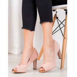 Escarpins VINCEZA à bout ouvert rose 1