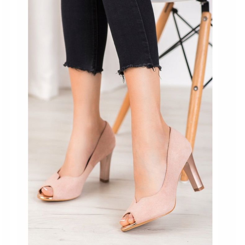 Escarpins VINCEZA à bout ouvert rose 2