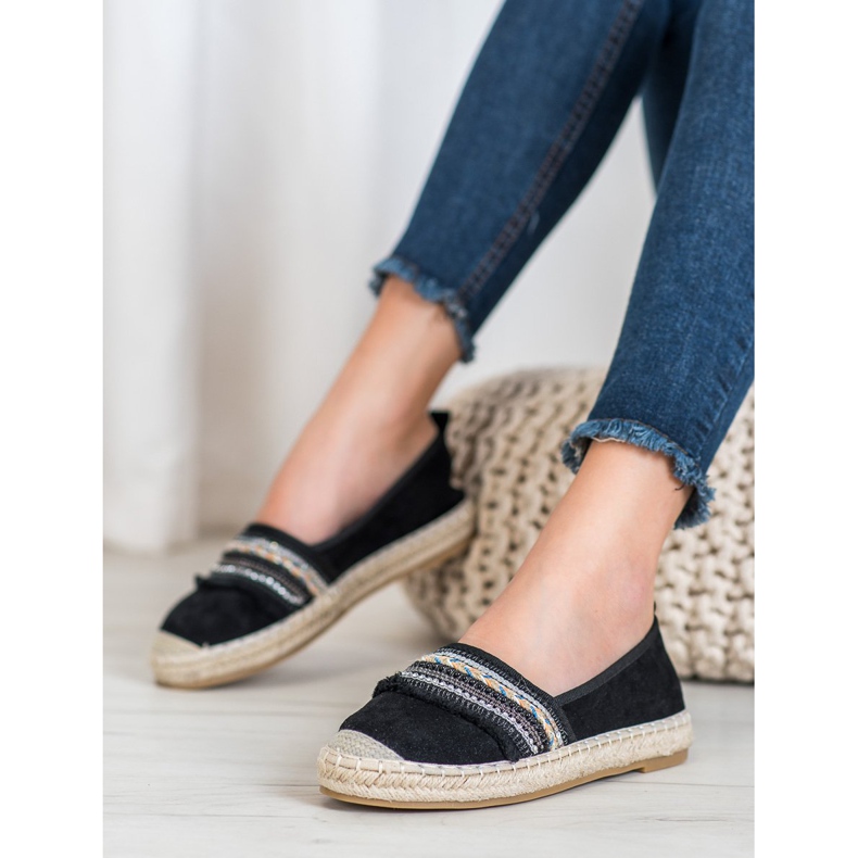 RTX WALK Espadrilles confortables avec ornements le noir 2