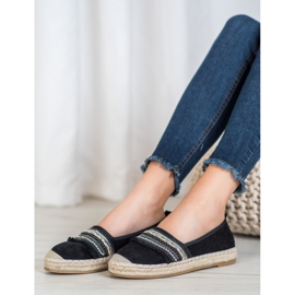RTX WALK Espadrilles confortables avec ornements le noir 3