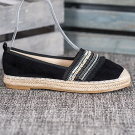 RTX WALK Espadrilles confortables avec ornements noir 1