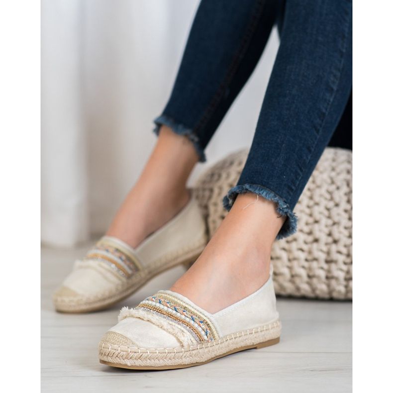 RTX WALK Espadrilles confortables avec ornements beige 1